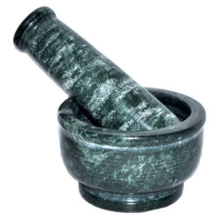 Azure Green LMGREM4 4 in. Green Marble Mortar & Pestle Set