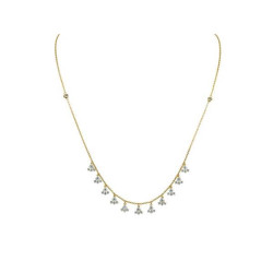 Fronay Collection 351175G 17 in. Gold Snowflakes Necklace in Sterling Silver