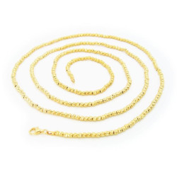 Fronay 941129G 36 in. Gold Plated Sterling Silver Diamond Cut Gold Pebbles Necklace
