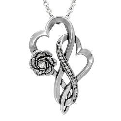 Controse CN181 Infinity Hearts with Rose Love Necklace