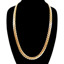 10 mm & 30 in. 14K Gold Plated Miami Cuban Chain Link Necklace