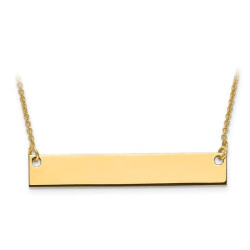 Quality Gold 10XNA638Y 10K Yellow Gold Medium Polished Blank Bar Pendant with Chain