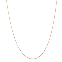 Quality Gold 5RR-18 0.5 mm x 18 in. 14K Rose Gold Cable Rope Chain