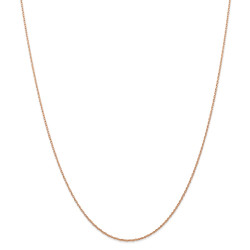 Quality Gold 7RR-18 0.7 mm x 18 in. 14K Rose Gold Carded Cable Rope Chain