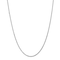 Quality Gold 10W014-20 1.6 mm x 20 in. 10K White Gold Machine Made Diamond Cut Rope Chain