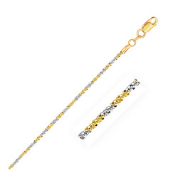 Iconic Jewels D184765-20 14k White & Yellow Gold Two Tone Sparkle Chain&#44; 1.5 mm - Size 20 in.