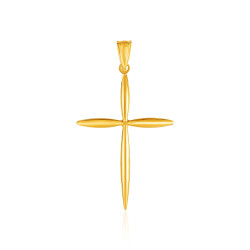 14k Yellow Gold Rounded and Pointed Cross Pendant