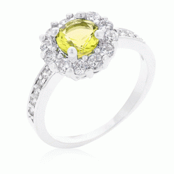 Kate Bissett R08347R-C61-05 Bella Birthstone Engagement Ring In Yellow&#44; Size 05